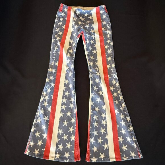 NWOT Free People Penny Pull-On Printed Flare Jeans Sz 28 - Picture 5 of 16